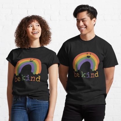 Be Kind Kawaii Rainbow Smiling tshirt